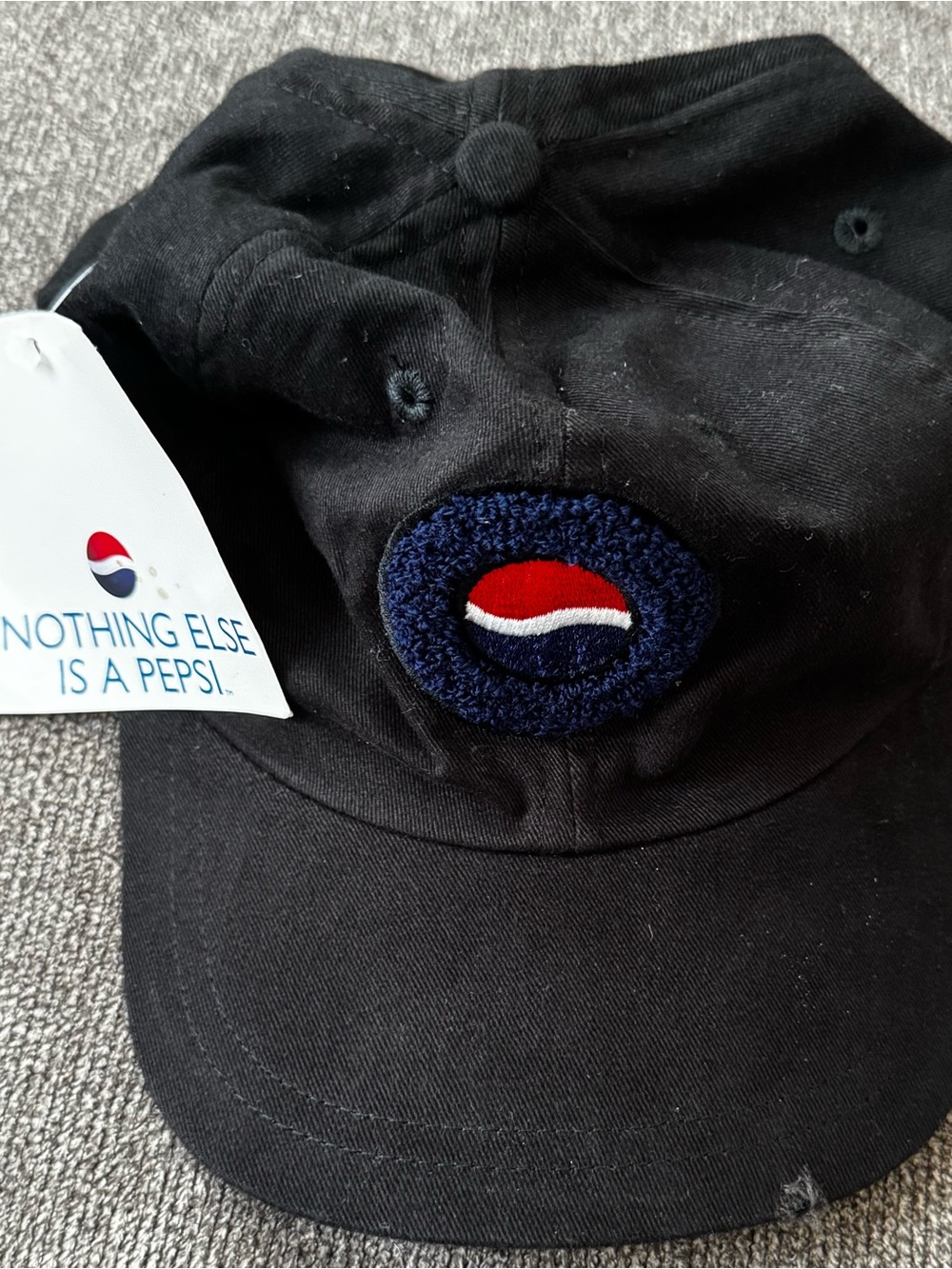 Pepsi Black Cap with Navy Patch and Red Accent